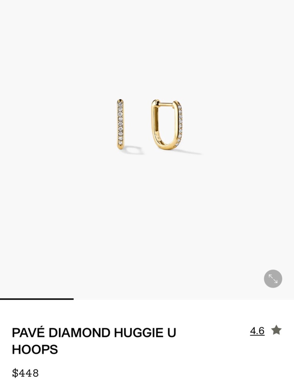 Mejuri Pavé Diamond Gold Huggie Hoops